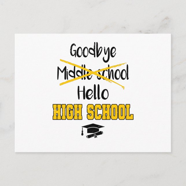 Goodbye Middle School Graduation High School Postcard (Front)