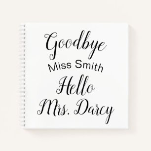 Goodbye Miss Hello Mrs Personalised Guest Book