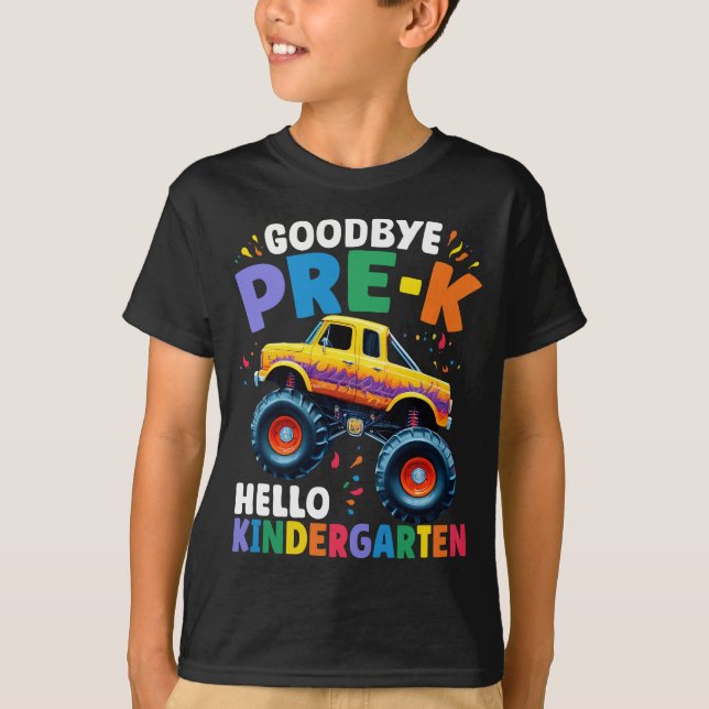 Goodbye Pre-k Monster Truck Graduation Boys  T-Shirt (Front)