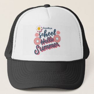 Goodbye School Hello Summer Doughnut Art Trucker Hat
