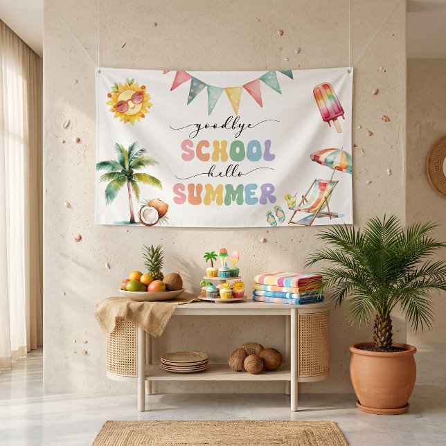Goodbye School Hello Summer Party Banner (Creator Uploaded)