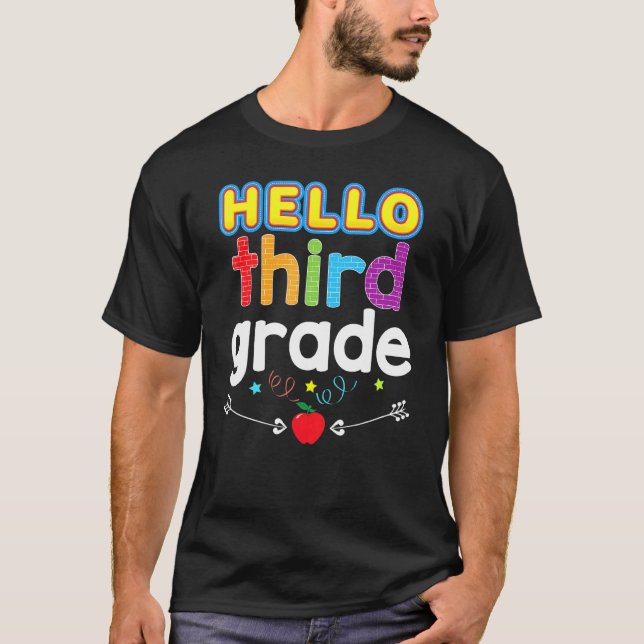 Goodbye Summer Hello 3rd Grade Third Kid Teacher B T-Shirt (Front)