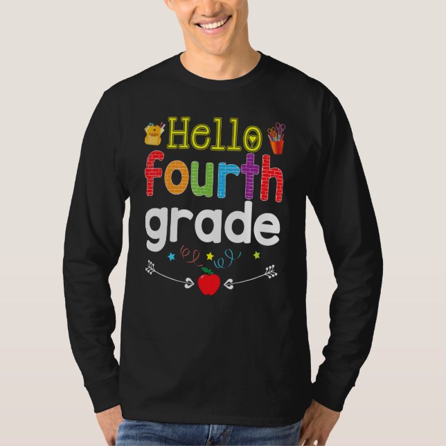 Goodbye Summer Hello Fourth Grade 4th Grader Teach T-Shirt (Front)