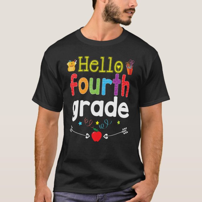 Goodbye Summer Hello Fourth Grade 4th Grader Teach T-Shirt (Front)
