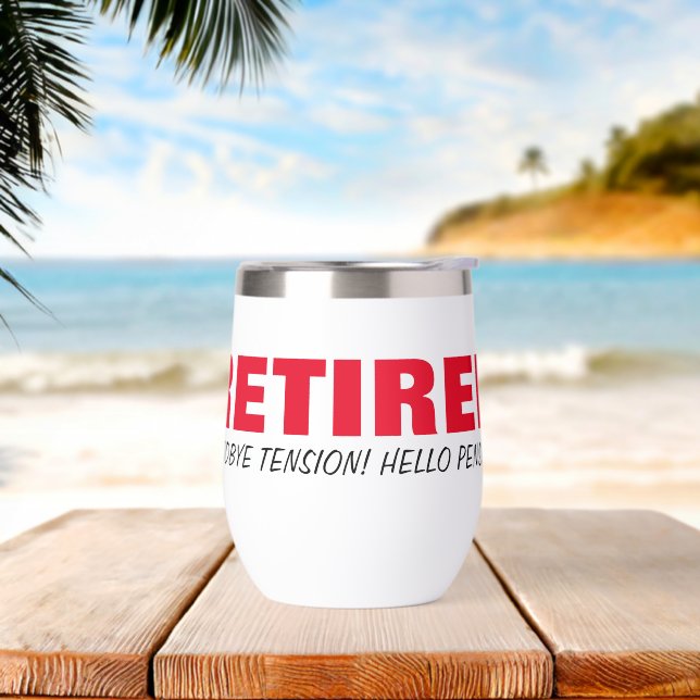 Goodbye tension Hello pension! Fun retirement gift (Beach)