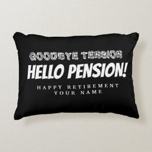 Goodbye tension hello pension funny retirement decorative cushion