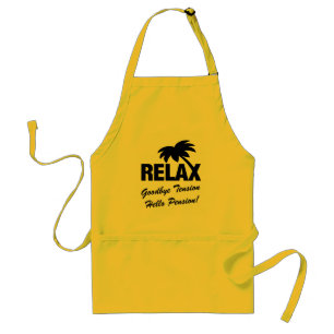 Goodbye tension hello pension retirement BBQ apron