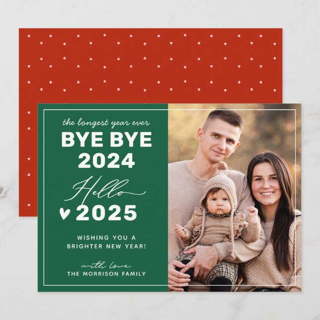 Goodbye to the 2024 - 2025 New Year Photo Holiday Card (Front/Back)