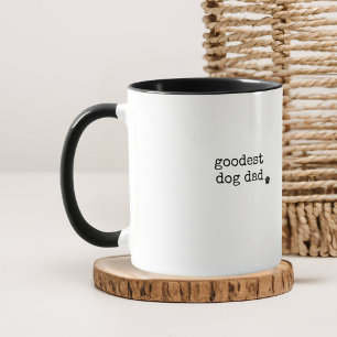 Goodest Dog Dad Custom Minimal Retro Typewriter Mug