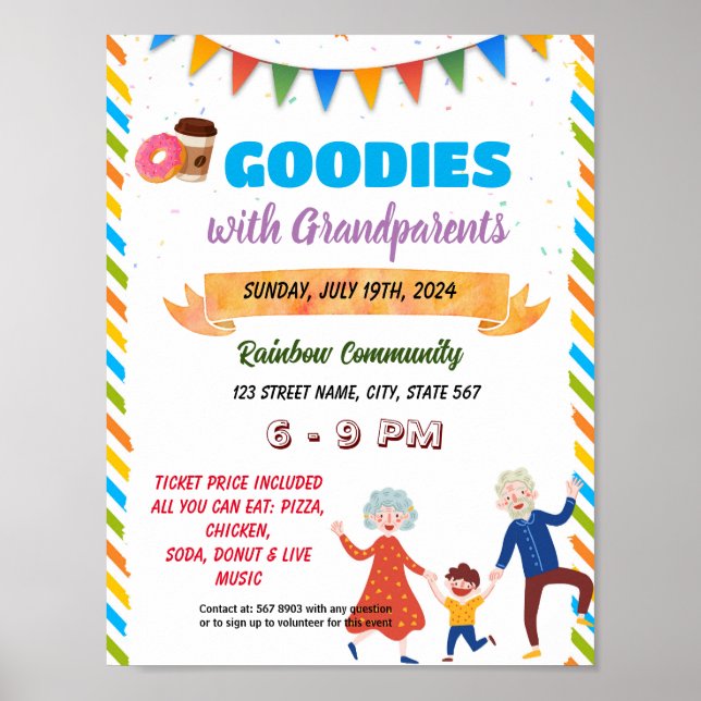 Goodies for Grandparents event flyer poster (Front)