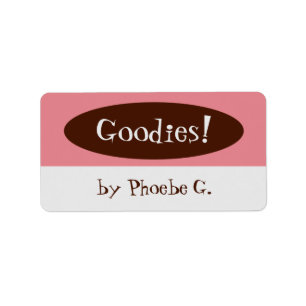 Goodies Pink and Brown Kitchen Labels