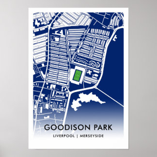 Goodison Park Stadium Map – Home of Everton FC Poster