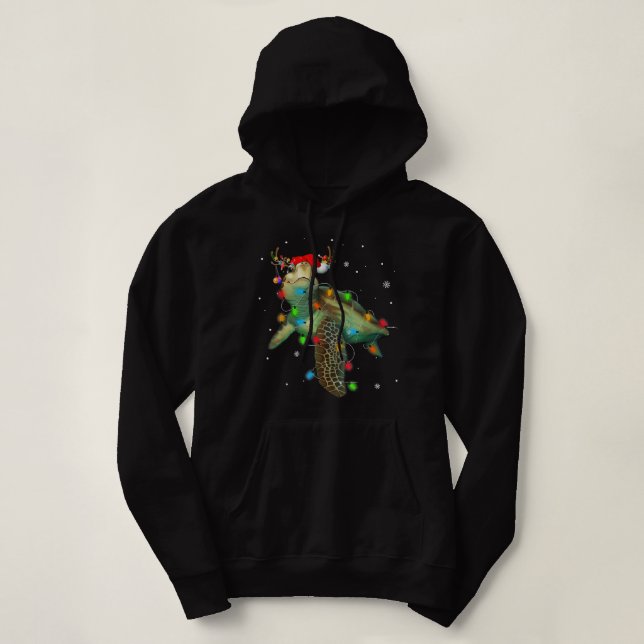 Goodness Astute Sea Turtle Christmas Lights Funny  Hoodie (Design Front)