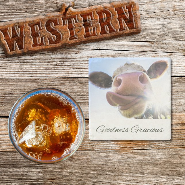 Goodness Gracious | Southern Quote | Cow Stone Coaster (Creator Uploaded)