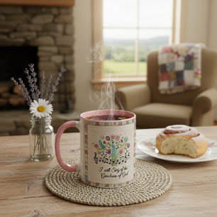 Goodness of God quilted look floral music Mug