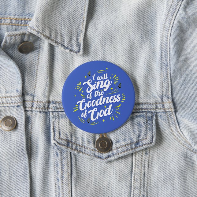 Goodness of God Typographic Joyful 7.5 Cm Round Badge (In Situ)