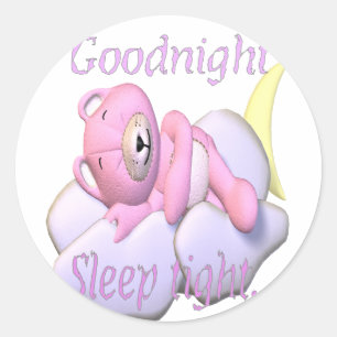 goodnight.bear classic round sticker