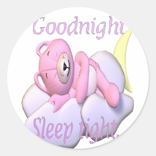goodnight.bear classic round sticker (Front)