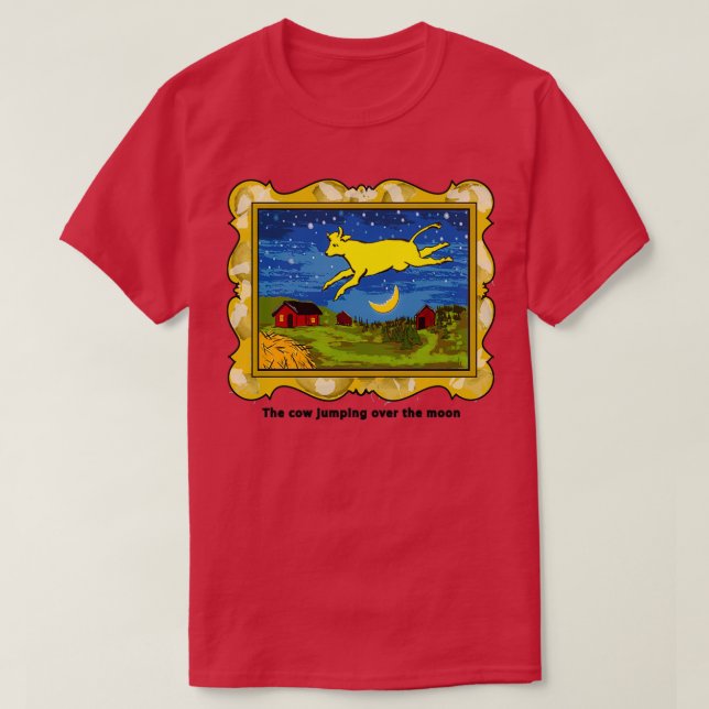 Goodnight Moon The Cow Jumping Over the Moon T-Shirt (Design Front)