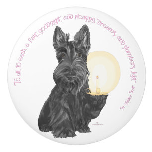 Goodnight Scottie Ceramic Knob