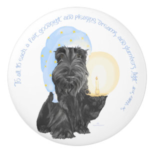 Goodnight Scotties Ceramic Knob