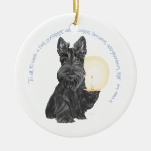 Goodnight Scottish Terrier Ceramic Tree Decoration