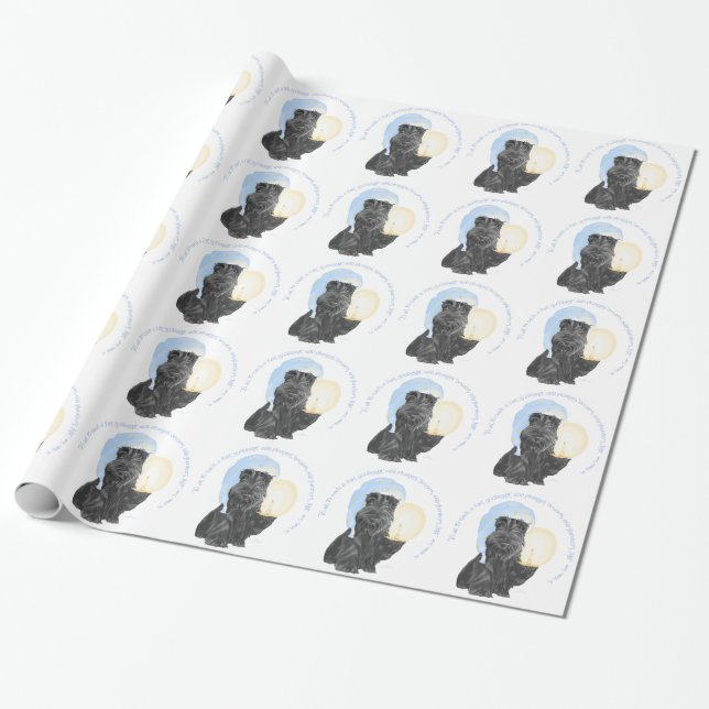 Goodnight Scottish Terrier Wrapping Paper (Unrolled)