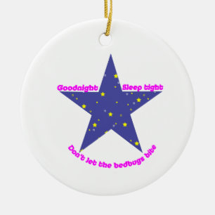 Goodnight Sleep Tight Bedbug Star Ceramic Tree Decoration