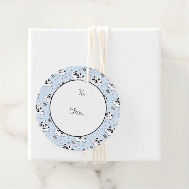 Goodnight Sleeping Panda Bear Favour Tags (In Situ)