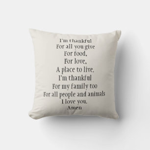 Goodnight Thankful Prayer Throw Pillow