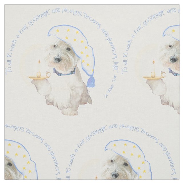 Goodnight Westie Fabric (Swatch)