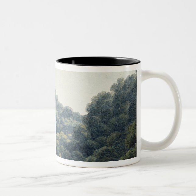 Goodrich Castle on the Wye (w/c, pen & ink, chalk Two-Tone Coffee Mug (Right)