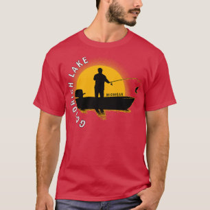Goodrich Lake Fishing Michigan Sunrise T-Shirt