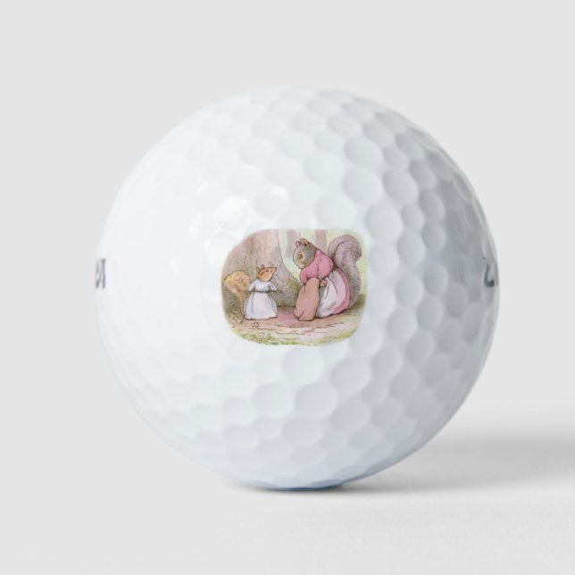 Goody and Mrs Hackee (Squirrels) (Beatrix Potter) Golf Balls (Front)