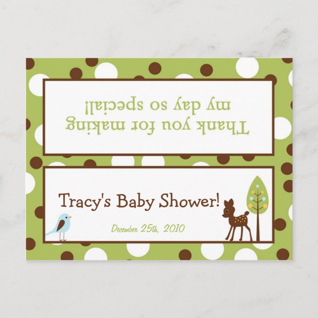 Goody Bag Topper Forest Friends Deer Invitation Postcard (Front)