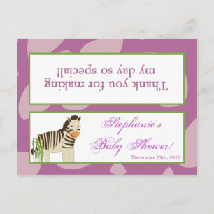 Goody Bag Topper Jacana Purple Animals Invitation Postcard