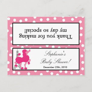 Goody Bag Topper Pink Poodle Paris Eiffel Tower Invitation Postcard