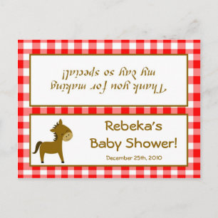 Goody Bag Topper Red Barn Farm Animals Invitation Postcard