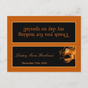 Goody Bag Topper Sweet 16 Orange Black Party Invitation Postcard