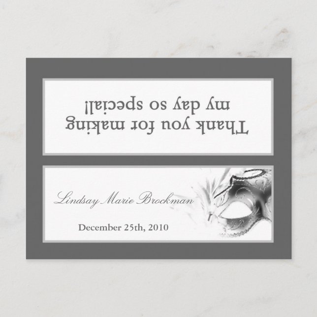 Goody Bag Topper Sweet 16 Silver White Party Invitation Postcard (Front)