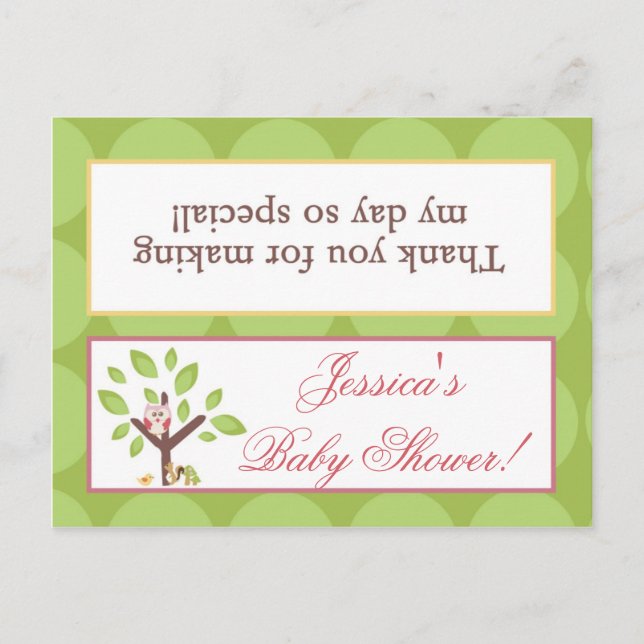 Goody Bag Toppers Love and Nature Girl Woodland Invitation Postcard (Front)