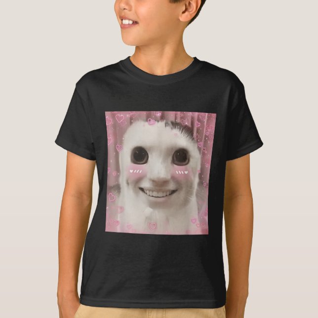 Goofy Ahh Cat Meme Dank Cursed Weirdcore Cringey B T-Shirt (Front)