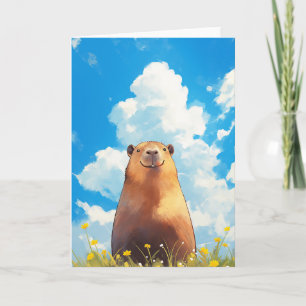 Goofy Capybara Smile Card