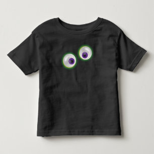 Goofy Cartoon Ghost Eyeballs Eyes Halloween Toddler T-Shirt