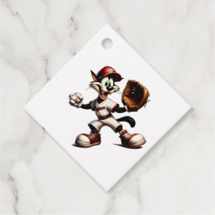Goofy Cat Baseball Pitcher Winds Up Favour Tags