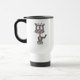 Goofy Cat Travel Mug