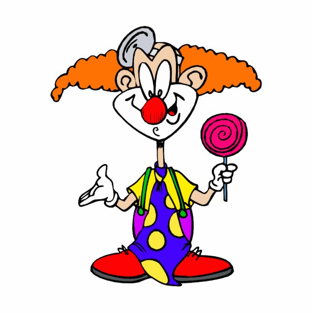 Goofy Clown with Lillipop Standing Photo Sculpture (Front)