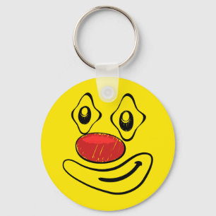 Goofy Clown Yellow Face Key Ring
