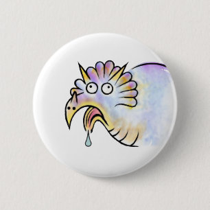 Goofy Dinosaur Triceratops 6 Cm Round Badge