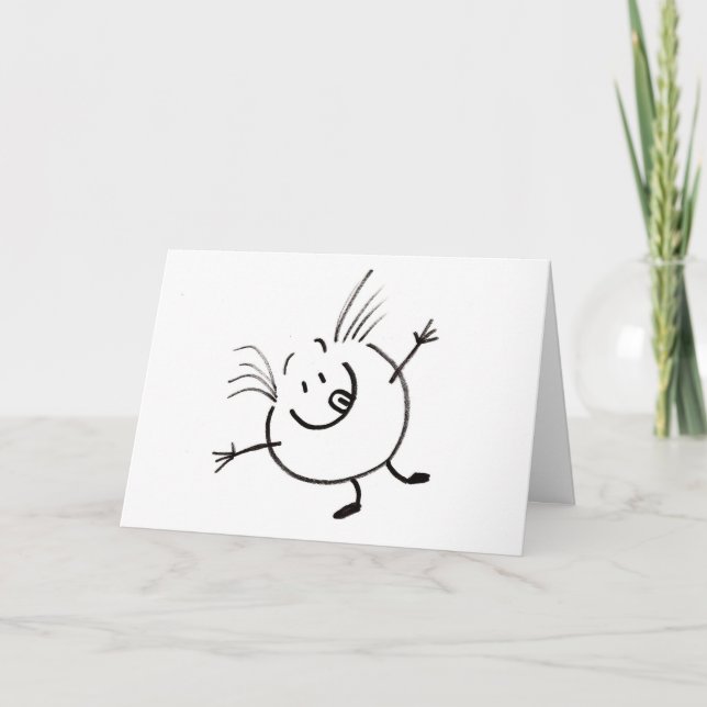 Goofy Doodle Guy Greeting Card (Front)